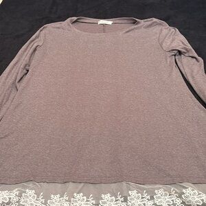 Wekili Gray knit shirt dress with lace